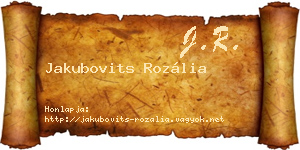Jakubovits Rozália névjegykártya