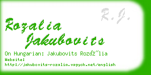 rozalia jakubovits business card